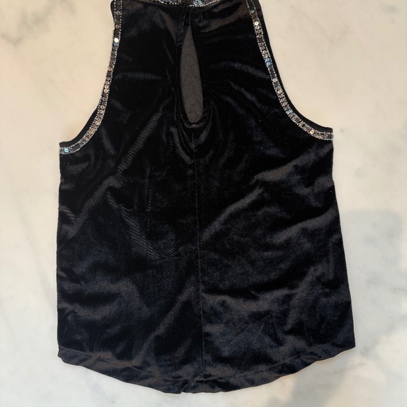 by Angie - Women’s Velvet high neck tank with Sequins & Beads, size L, hand wash - Picture 6 of 6